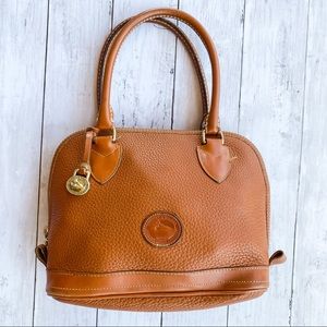 Vintage Dooney & Bourke Small Norfolk Satchel Tan
